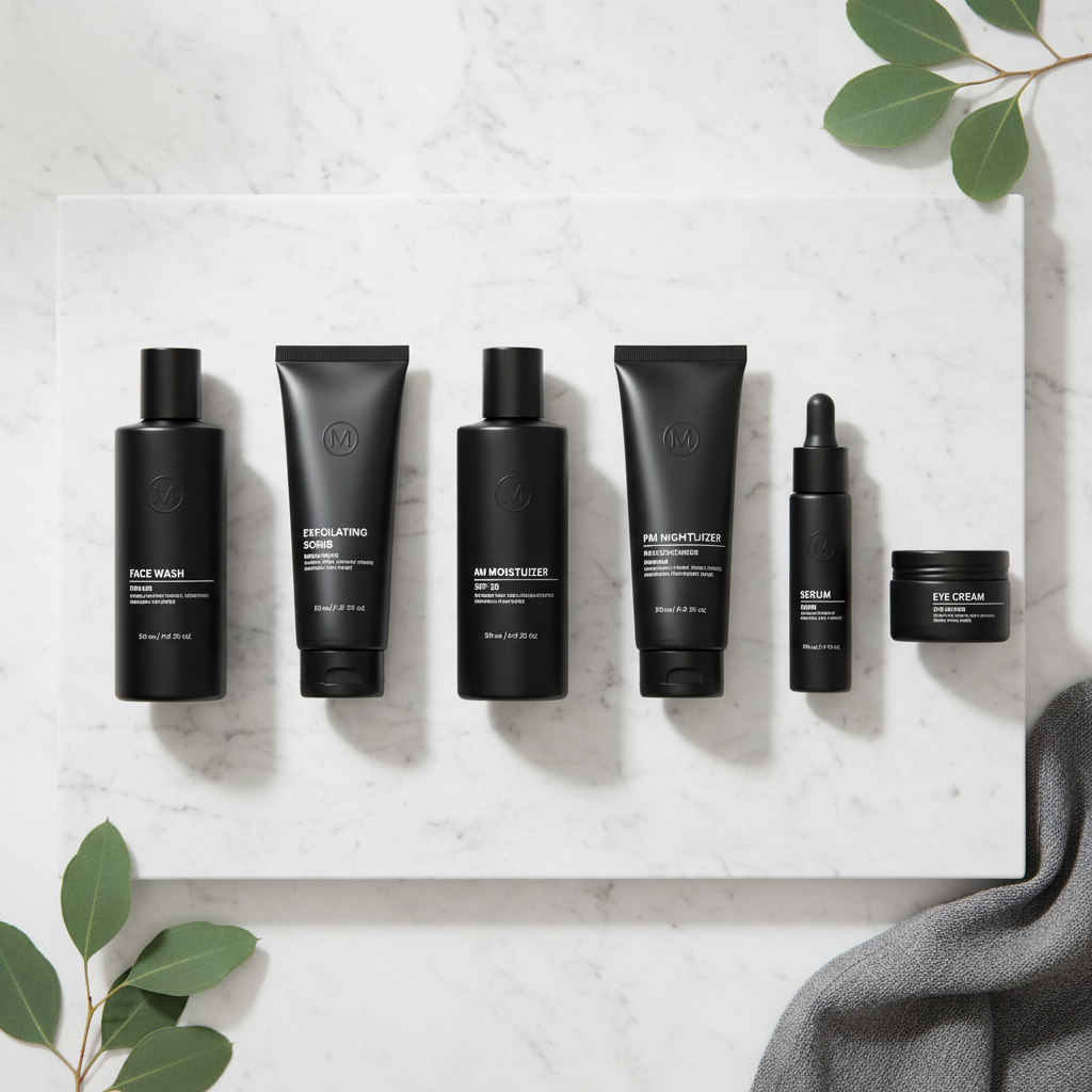 Akfredy Luxe Men's Complete Skincare Kit - 6 piece grooming set